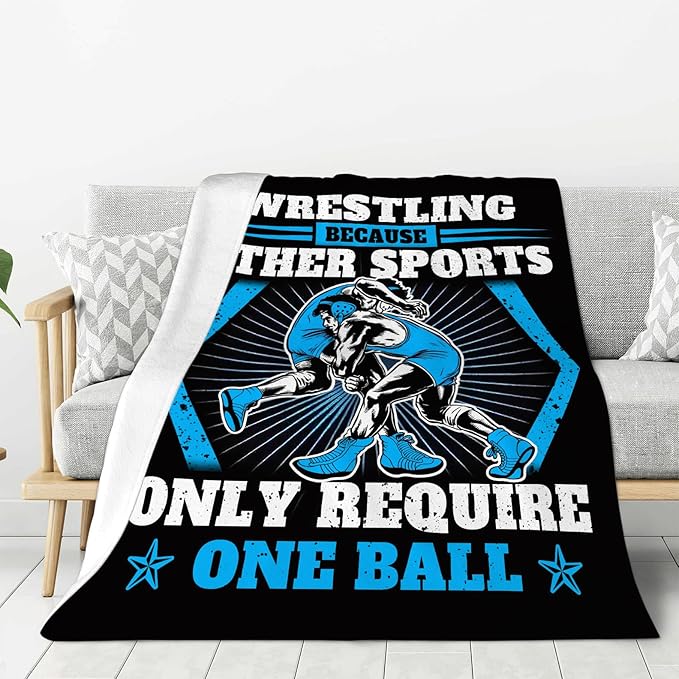 banonaty Wrestling Gifts, Wrestling Throw Blanket, Stuff for Men Women Boys Girls Lover Adult Cozy Fleece Flannel Bedding Decor Plush for Couch Sofa Bed 60"X80"