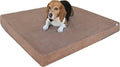 Dogbed4less Medium Large Orthopedic Gel Infused Memory Foam Dog Bed, Waterproof Liner and Washable Microsuede Brown Cover