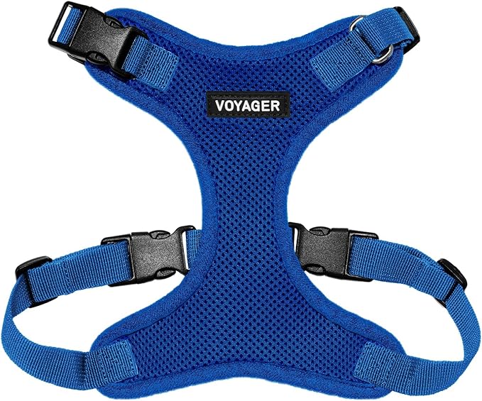 Voyager Step-in Pet Harness - All Weather Mesh, Adjustable Step in Harness for Cats and Dogs by Best Pet Supplies - Royal Blue, M