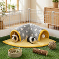 Avont Guinea Pig Hideout Tunnel Bed, Large Washable Hideaway House with Play Tunnel for Small Animals, Chinchillas Hamsters Chipmunks Dwarf Rabbits Rats -Star