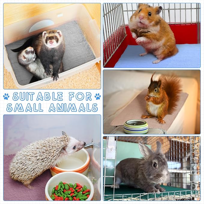 SmoothNovelty 5 Pcs Waterproof Guinea Pig Blankets Washable Small Animal Pee Pad Pet Blanket Sleep Bedding Mats Absorbent Guinea Pig Cage Liner Reusable Pet Sleep Pad(Soft Color,18" X 24",Classic)