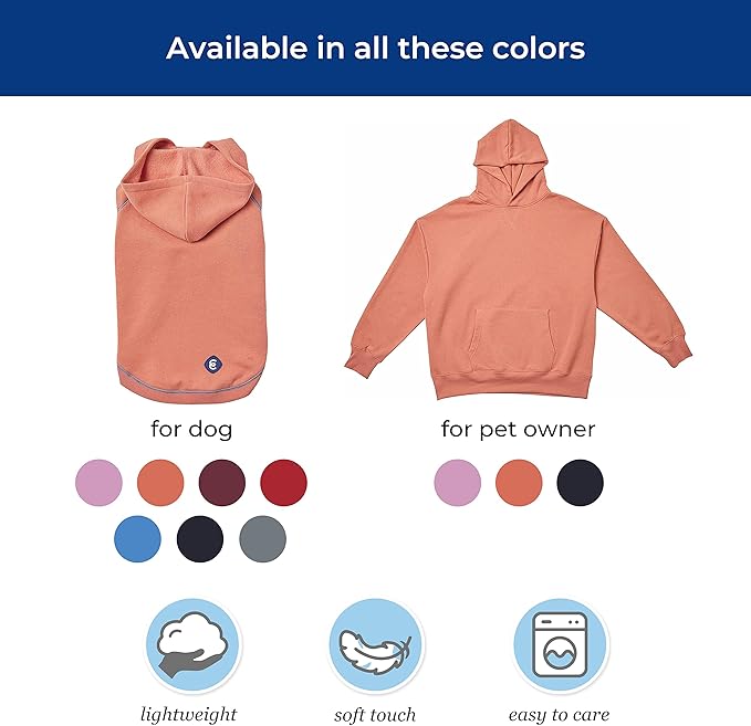 Blueberry Pet Essentials Soft & Comfy Midnight Blue Dog Hoodie Sweatshirt, Award-Winning Clothes for Medium Sized Dogs, Jersey for Small Dogs, 10" Back Length, Cozy Hoodie with Hood & Fleece