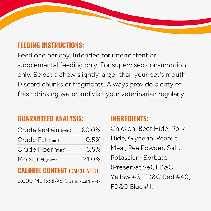 Good ‘n’ Fun Triple Flavor Wings Chews for All Dogs, 12 Ounces, Treat Your Dog to Long-Lasting Chews Made with Chicken, Beef Hide and Pork Hide