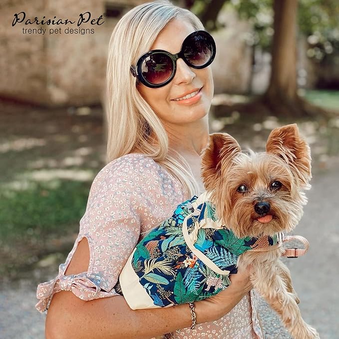 Parisian Pet Amazonia Dog Dress - Summer Clothes for Large Dogs Girl - Tropical Pet Dress - Beach Dog Outfit - Lightweight Puppy Clothes - Jungle Print Dresses for Dogs - Female Dog Apparel