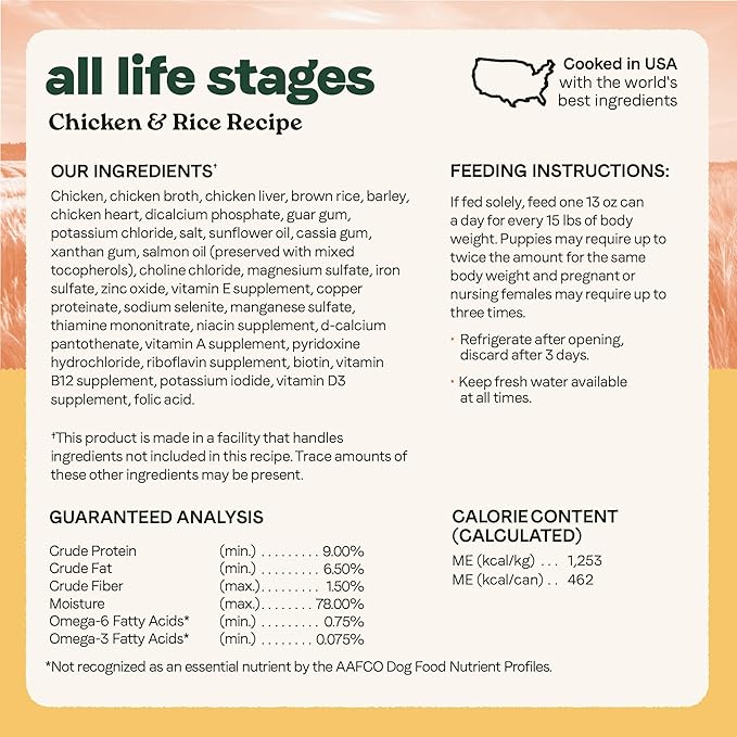 Canidae All Life Stages Premium Wet Dog Food for All Breeds, All Ages, Chicken & Rice Recipe, 13 oz. (Case of 12)