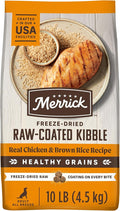Merrick Healthy Grains Freeze Dried Raw Coated Kibble, Natural High Protein Dog Food, Chicken and Brown Rice - 10.0 lb. Bag