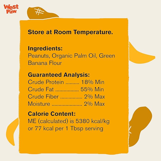 WEST PAW Creamy Peanut Butter & Banana Dog Treat, 6.2 oz.