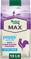 Nutro MAX Puppy Recipe Dry Dog Food with Farm-Raised Chicken, Dog Food Dry Puppy Kibble, 12 lb. Bag