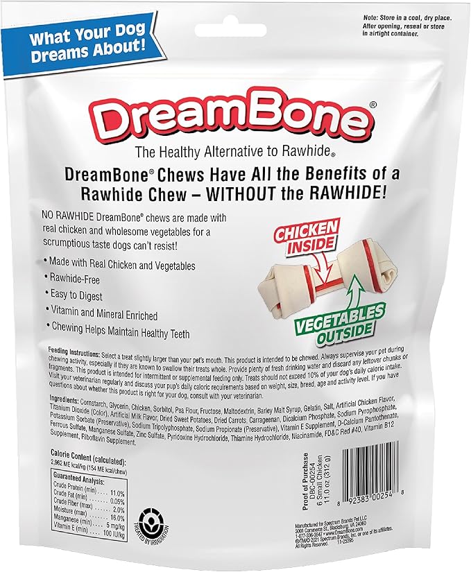 DreamBone Small Chews, Treat Your Dog to a Chew Made with Real Meat and Vegetables
