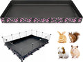 DZWLKJ Guinea Pig Cage Liner,Washable Tarp Bottom Base,Cherry Graphic,36"x48", Reusable for Rabbit, Chinchilla, Hedgehog, Ferret & Other Small Animals.
