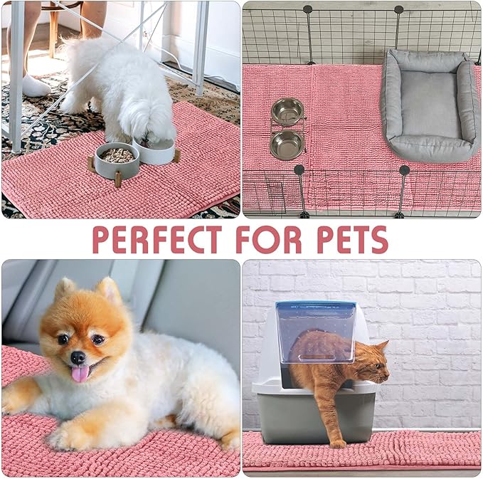 Amylove 4 Pcs Guinea Pig Cage Liner Washable Fleece Pee Pads Pet Dog Cat Bedding Training Mat for Small Animal Guinea Pig Puppy Bunny Hamster(16 x 24 Inch,Rectangular,Pink)