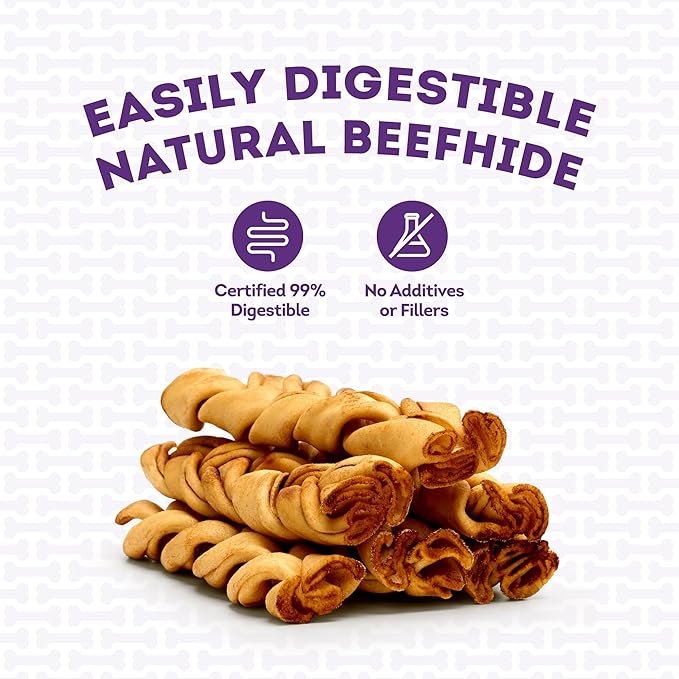 USA Beefhide Braids 7-8" Dog Chew Treats - Chicken Flavor, 6 Count/1 Pack