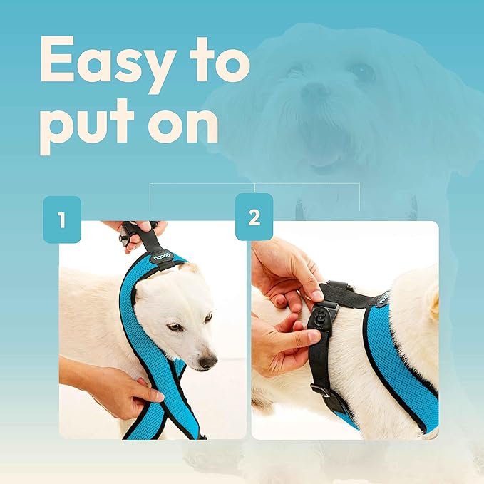 Gooby Comfort X Harness Dual Snap Mesh in Dog Harness - Ocean, X-Large
