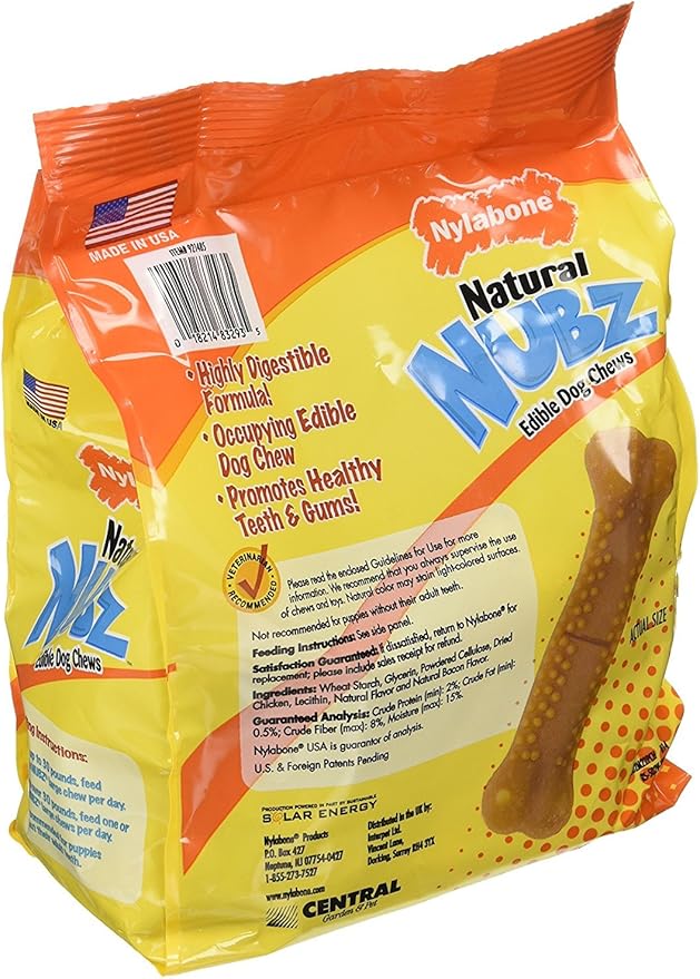 (Pack of 2) Nylabone Natural Nubz Edible Dog Chews 22ct. (2.6lb/Bag) -Total 5.2lb
