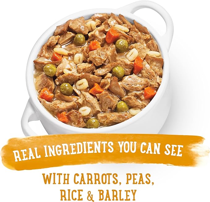 Beneful Purina Wet Dog Food Freshly Prepared Meals Chicken Stew with Rice, Carrots, Peas, and Barley Tubs- 10 oz. 8 Count (Pack of 2)