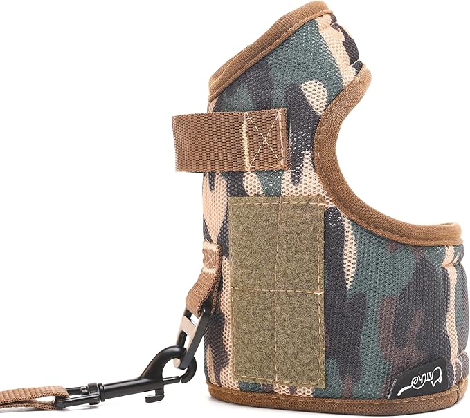 Tactical Kitty Harness and Leash for Walking Escape Proof Breathable Mesh Fabric, Green Jungle Camo, Small, Adjustable Cat Walking Jackets, Padded Stylish Cat Vest