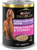 Purina Pro Plan Sensitive Skin and Stomach Turkey and Oat Meal Entree in Gravy Dog Food - 13 oz. Can