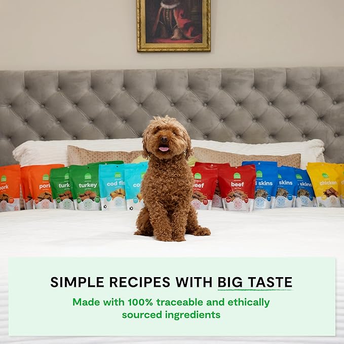 Open Farm, Dehydrated Dog Treats, High Protein & Low Carbohydrate Cod Skins, Crunchy Texture, Single Ingredient Wild-Caught Cod Skins Recipe, 2.25oz Pouch