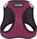 Best Pet Supplies - All Weather Mesh/Plush, Reflective, No Pull Harness for Small, Medium Dogs, Cats - Secure with Hook & Loop Fastener, Buckle, Double D-Rings - Fuchsia (2-Tone), XL
