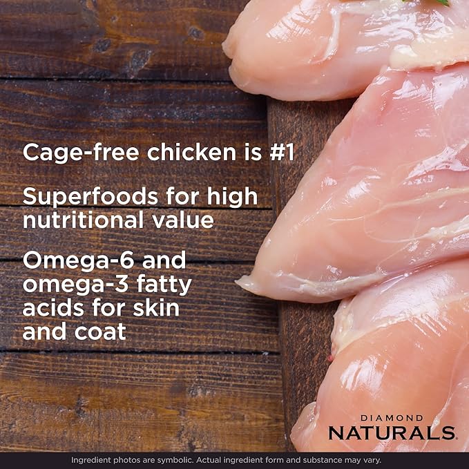 Diamond Naturals Large Breed Adult Dry Dog Food Chicken and Rice Formula with Protein from Real Chicken, Probiotics and Essential Nutrients to Support Balanced and Overall Health in Adult Dogs 40lb