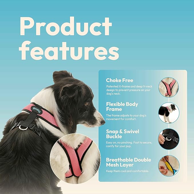Gooby Comfort X Harness Dual Snap Mesh in Dog Harness - Watermelon, Large