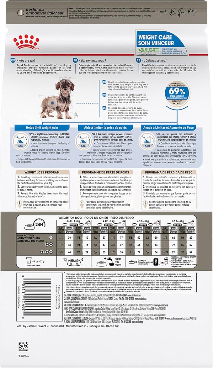 Royal Canin Canine Care Nutrition X-Small Weight Care Adult Dry Dog Food, 2.2 lb Bag