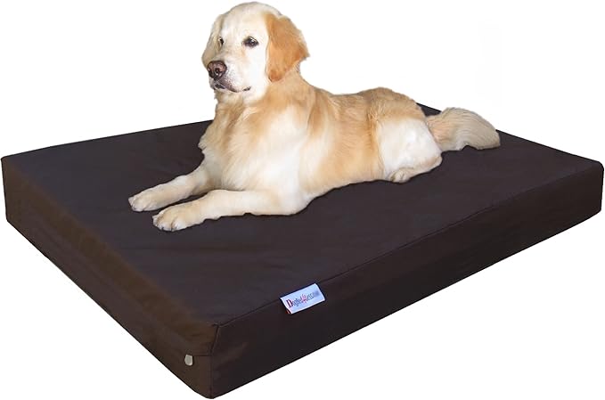 Dogbed4less Jumbo Extra Large Gel Infused Memory Foam Dog Bed with 1680 Nylon Heavy Duty Cover and Waterproof Liner, 55X37X8 Inches, Seal Brown
