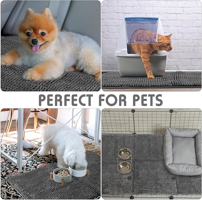 Amylove 4 Pcs Guinea Pig Cage Liner Washable Fleece Pee Pads Pet Dog Cat Bedding Training Mat for Small Animal Guinea Pig Puppy Bunny Hamster(47 x 24 Inch,Rectangular,Dark Gray)