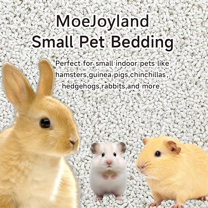 Rabbit Bedding Guinea Pig Bedding : Odor Control & Moisture Absorbent Natural Paper Pellet Bedding - for Small Animal Guinea Pigs, Rabbits,Hamsters (White, 2.2 lb)