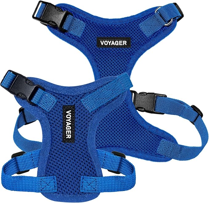 Voyager Step-in Pet Harness - All Weather Mesh, Adjustable Step in Harness for Cats and Dogs by Best Pet Supplies - Royal Blue, S