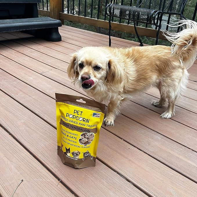 Freeze-Dried Raw Treats - Pork Tenderloin - 2.5oz Bag, Dog & Cat Snacks, Single Ingredient, Natural, Pet Food Topper, Protein‑Packed Meat