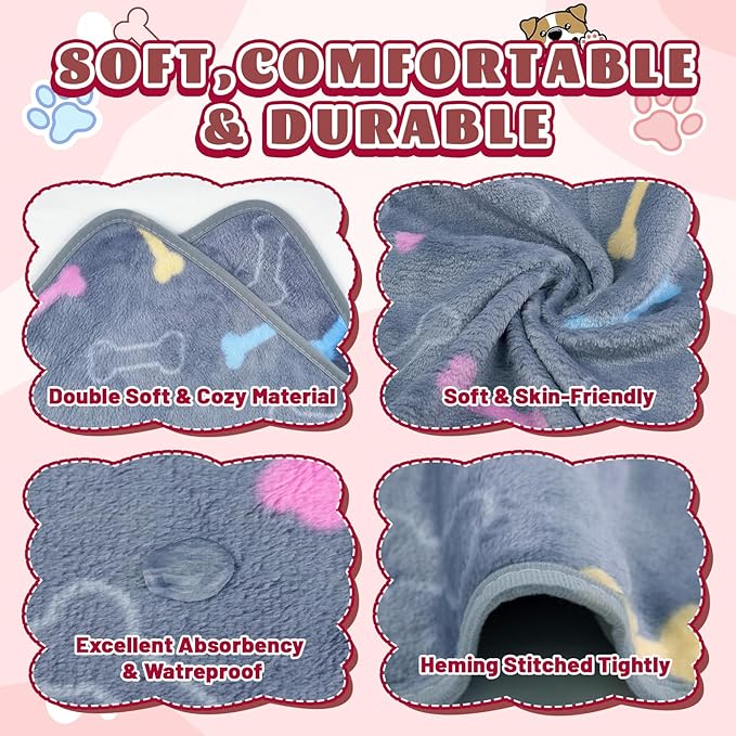 YedsIntu 6 Pcs Washable Guinea Pig Blankets Absorbent Small Animal Fleece Bedding Cage Liners Reusable Pet Pee Pad Sleep Mat Pad Cover for Hamster Ferret Rabbit Chinchilla Hedgehog (Grey, 16" x 24")