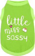 Paiaite Dog Clothes Fashionable Sleeveless Pet Vest: 'Little Miss Sassy' Printed Cotton Dog Shirt, Ideal for Small, Medium, and Large Breeds, Ensuring Comfort and Breathability Green XS