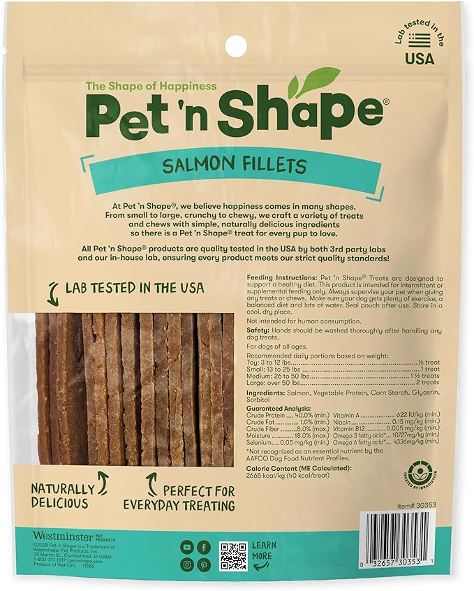 Pet 'n Shape Salmon Fillets, 16 oz - Healthy, Protein Rich Treats for Dogs