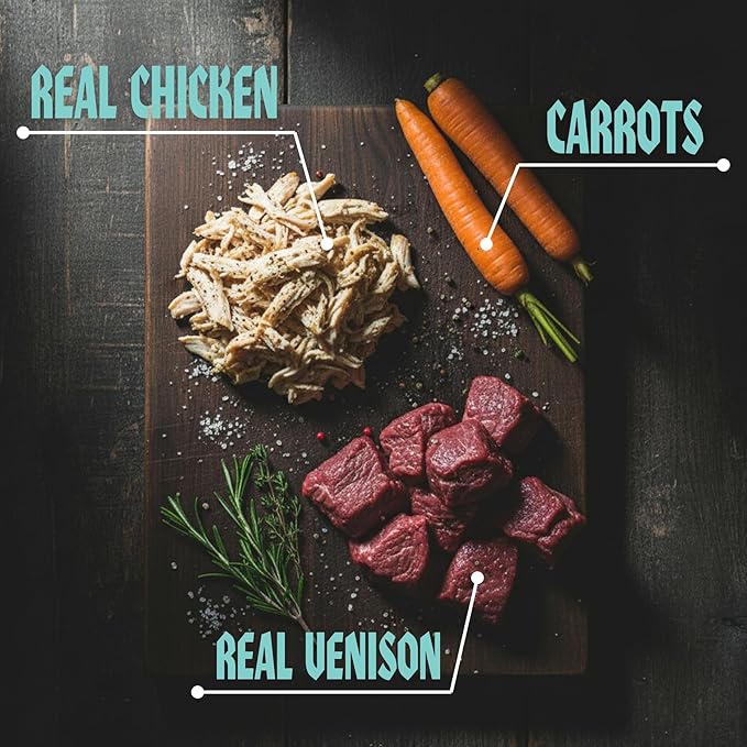 Amp’d Up Dog Training Treats, Soft and Chewy Healthy Snack for Puppies and Adult Dogs, Made with Real Chicken, Venison and Carrots, Grain Free, 14 oz