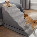 Dog Stairs for High Beds 30-36 inches Tall, 6-Step Pet Stairs/Steps for High Bed 32-36 inches for Small Large Dogs, Dog Ramp for Bed, Foam Dog Steps for Beds for Old Dogs/Cats, Grey