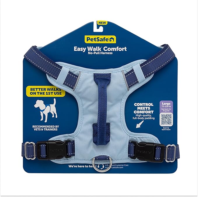 PetSafe Easy Walk Comfort No-Pull Dog Harness Full-Body Padding - Better Walks on the First Use - 5 Points of Adjustment Large, Blue
