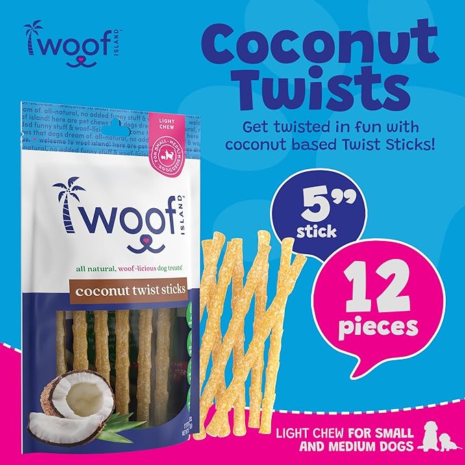 Coconut Doggie Chews - Premium, All Natural Coconut Pet Treats - Healthy Puppy & Vitamin Rich Rawhide Free Chews