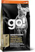 Go! Solutions Sensitivities Limited Ingredient Duck Grain-Free Dry Dog Food, Chicken-Free Kibble Made by Experts for Sensitive Stomachs & Food Allergies, for Puppies, Adults, & Seniors, 12 lb Bag