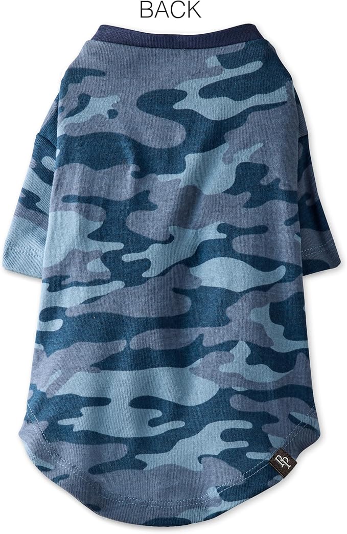 Toby II - The Perfect Tee, 3 Pack Short Sleeve Pet T-Shirt 100% Organic Cotton Tees Clothes for Small, Medium, Large Dogs, Navy Camo, Large (40-60 lbs)