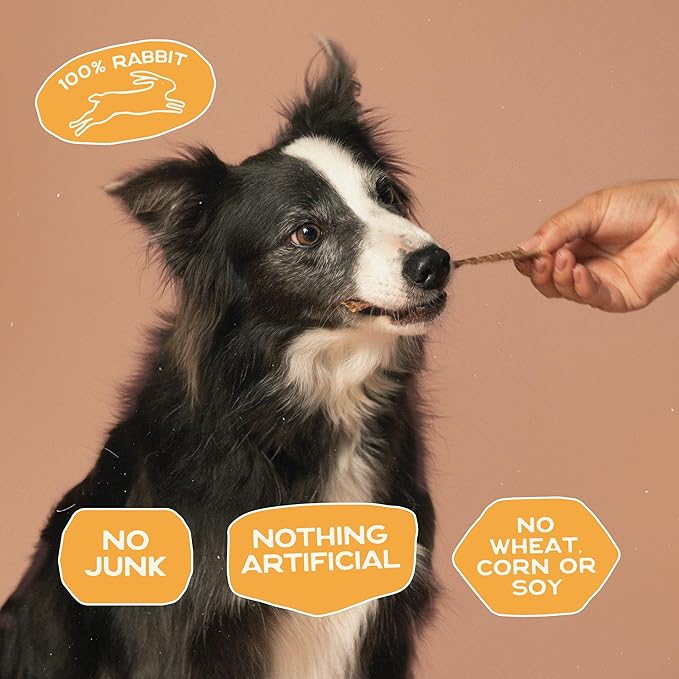 Smart Cookie Single Ingredient Rabbit Jerky Dog Treats - Training Treat Strips for Dogs and Puppies with Allergies, Sensitive Stomachs - Dehydrated, 100% Meat, Grain Free, Made in USA - 3oz, Pack of 1