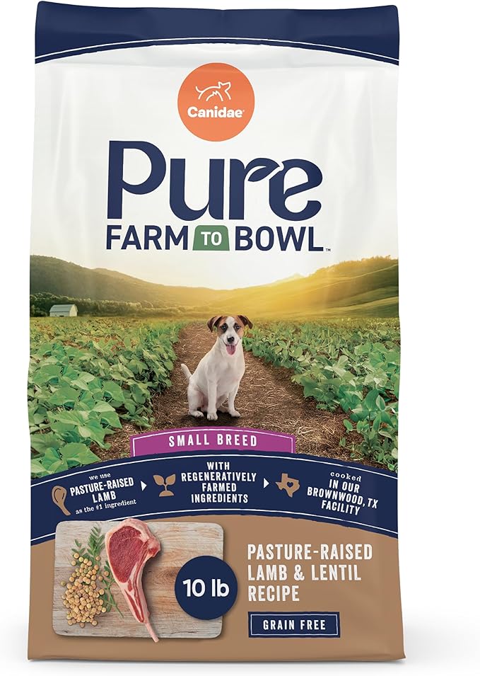 Canidae Pure Farm to Bowl Small Breed, Pasture-Raised Lamb & Lentil Recipe, 10 lbs.