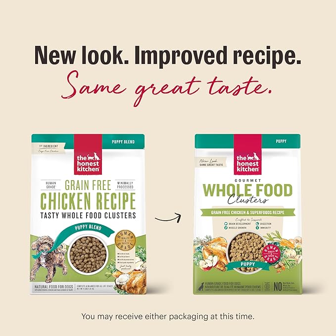 The Honest Kitchen Whole Food Clusters Puppy Grain Free Chicken Dry Dog Food, 1 lb Bag