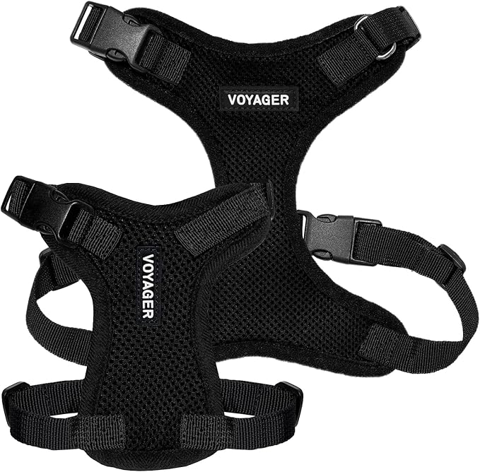 Voyager Step-in Lock Pet Harness - All Weather Mesh, Adjustable Step in Harness for Cats and Dogs by Best Pet Supplies - Black, XS (Pack of 2)