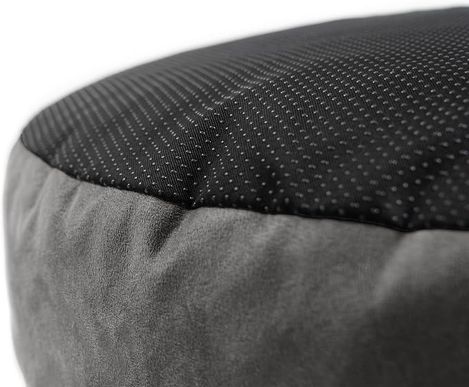 JAXX Robbi Dog Bed Bean Bag – Round Bed with Machine Washable Cover and No-Slip Base - Supportive Memory Foam for Senior Dogs & Joint Pain Relief - Ultimate Comfort & Luxury - Medium, Grey/Charcoal