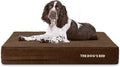 The Dog’s Bed Orthopedic Memory Foam Dog Bed for Large Dogs, Waterproof Washable Cover, Anti-Slip Base, Calming Surface – CertiPUR-Certified Foam, Brown Plush, 6 Inch Thick