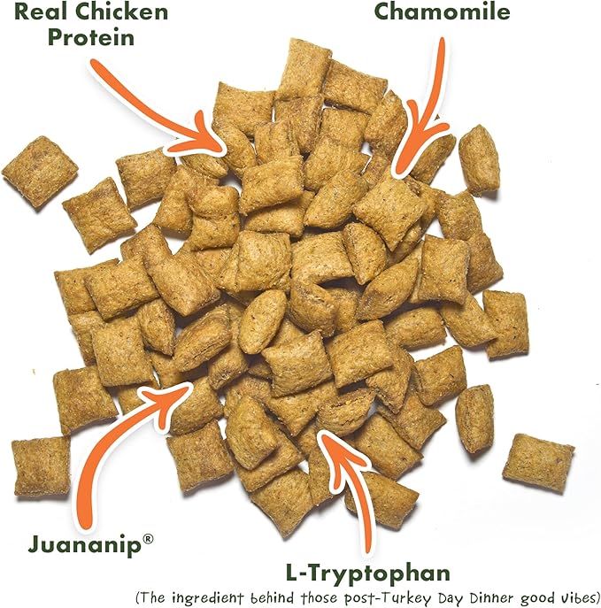 Doggijuana Treats for Dogs with Catnip, Chamomile & L-Tryptophan – Crunchy Reward Bites with Calming Botanicals – Low Calorie Natural Training Treats, 6 oz (Chicken & Peanut Butter 2 Pack)