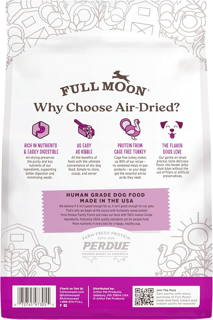 Full Moon Pure Protein Air Dried Dog Food | Homestead Turkey Recipe 2lb