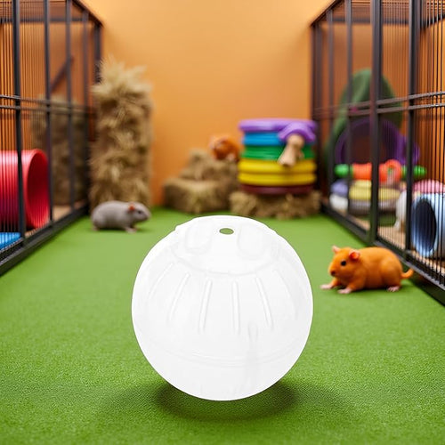 1Pc Silent Exercise Ball Plastic Spinner Hamster Running for Sugar Gliders Mice Gerbils Small Animal Exercise Wheels Multiple Colors Hamster Exercise Ball，Animal Health Supplie（White）
