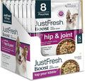 JustFoodForDogs JustFresh Boosts Hip & Joint Support Dog Food Toppers with Glucosamine to Support Hip Mobility & Joint Flexibility, Human-Grade Fresh Pet Meal Booster, 8 oz Pouches - 8 Pack